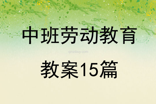 中班勞動教育教案15篇