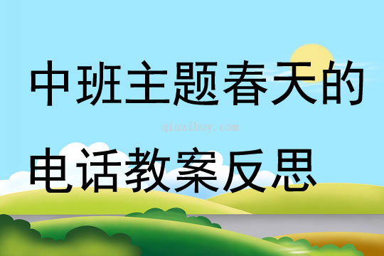 中班主題春天的電話教案反思