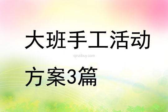 大班手工活動方案3篇
