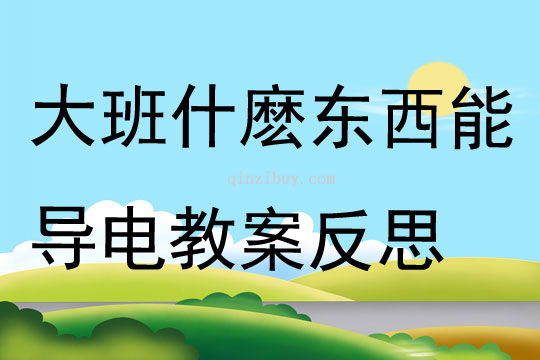 大班科學什麼東西能導電教案反思