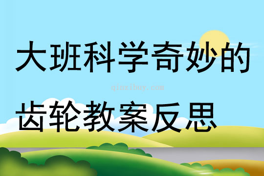 大班科學(xué)奇妙的齒輪教案反思