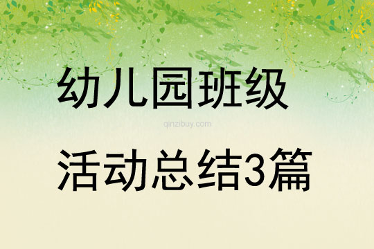 幼兒園班級活動總結3篇
