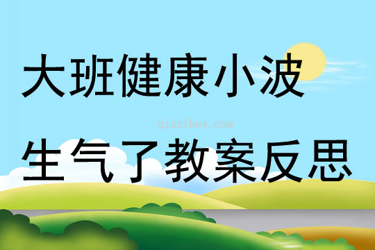 大班健康小波生氣了教案反思