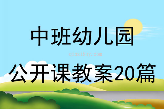 中班幼兒園公開課教案20篇