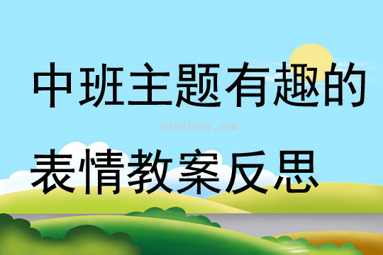 中班主題有趣的表情教案反思
