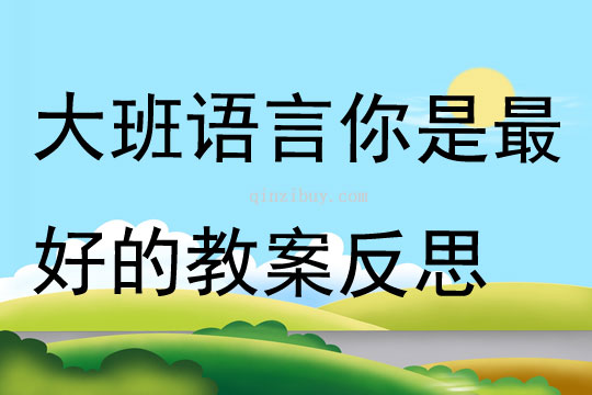大班語言你是最好的教案反思