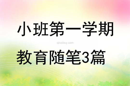 小班第一學(xué)期教育隨筆3篇