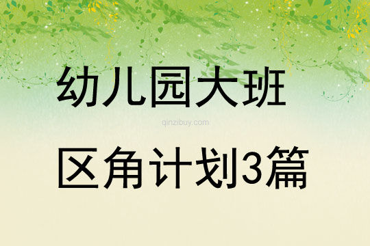 幼兒園大班區(qū)角計(jì)劃3篇