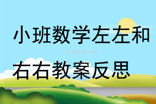 小班數學左左和右右教案反思