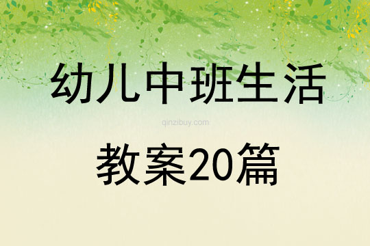 幼兒中班生活教案20篇