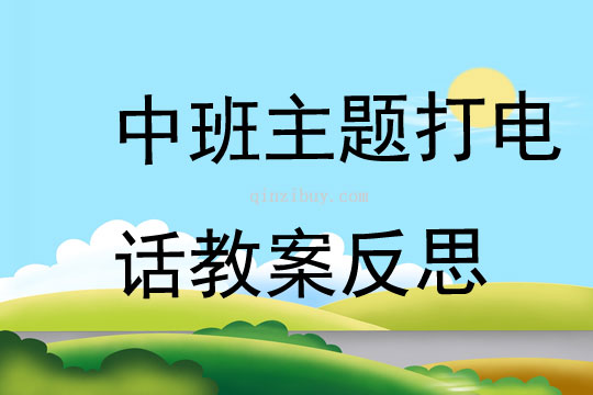 中班主題打電話教案反思