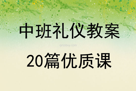 中班禮儀教案20篇優質課