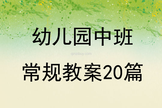 幼兒園中班常規教案20篇