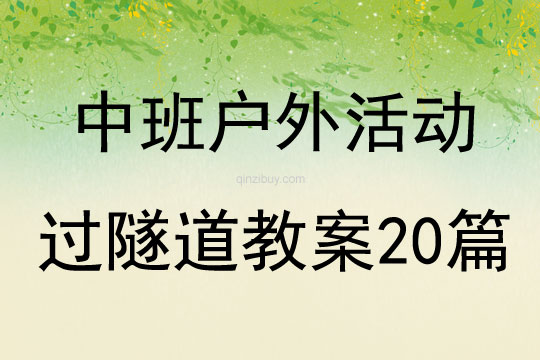 中班戶外活動過隧道教案20篇