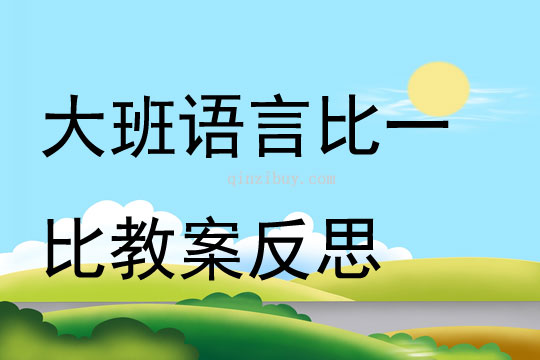 大班語言比一比教案反思