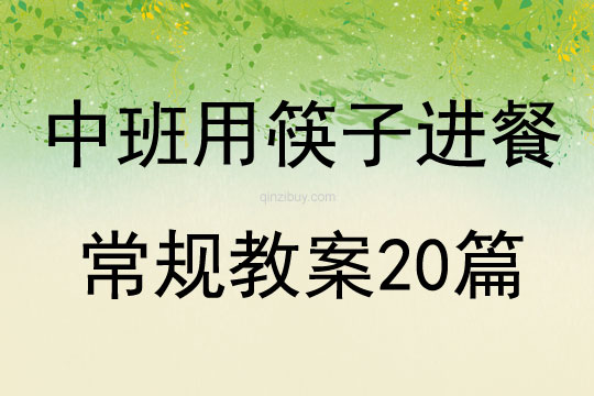 中班用筷子進餐常規教案20篇