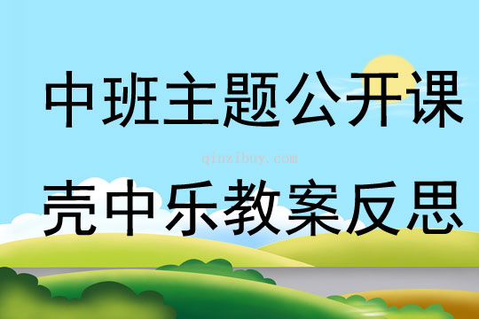 中班主題公開課殼中樂教案反思