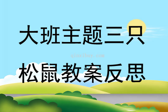 大班主題三只松鼠教案反思