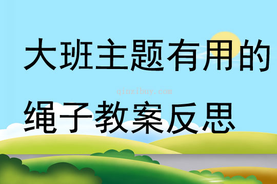 大班主題有用的繩子教案反思