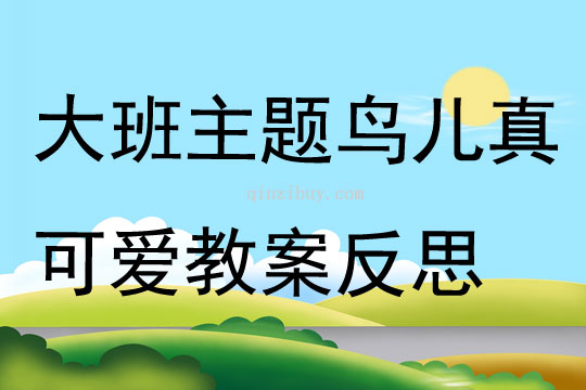 大班主題公開課鳥兒真可愛教案反思