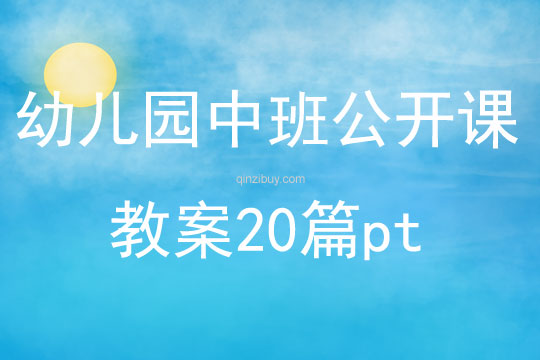 幼兒園中班公開課教案20篇pt