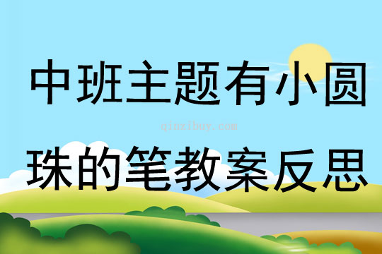 中班主題有小圓珠的筆教案反思