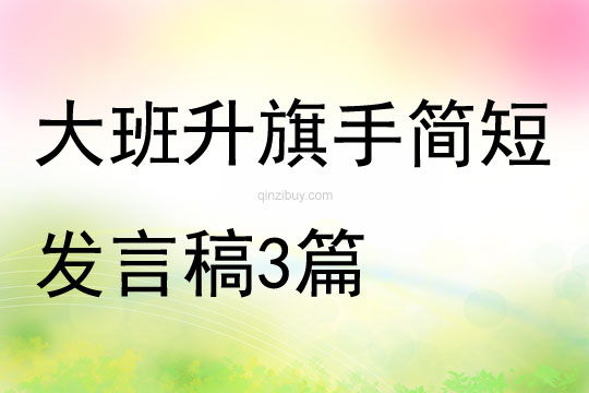 大班升旗手簡短發言稿3篇