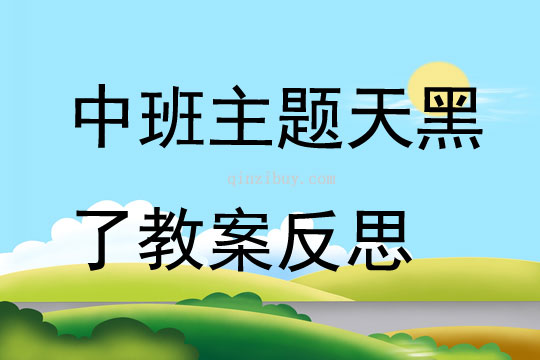 中班主題天黑了教案反思