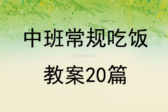 中班常規吃飯教案20篇