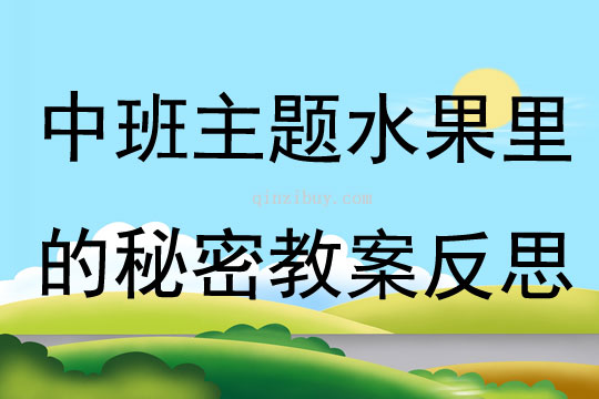 中班主題水果里的秘密教案反思