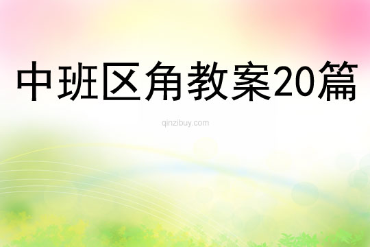 中班區角教案20篇