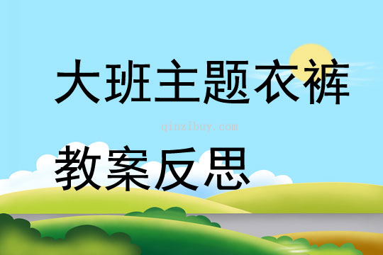大班主題衣褲教案反思