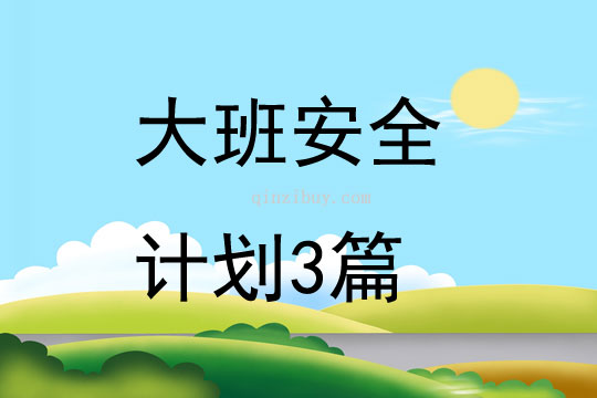 大班安全計(jì)劃3篇
