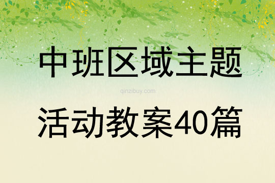 中班區(qū)域主題活動(dòng)教案40篇
