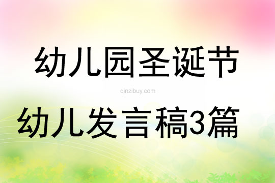 幼兒園圣誕節幼兒發言稿3篇