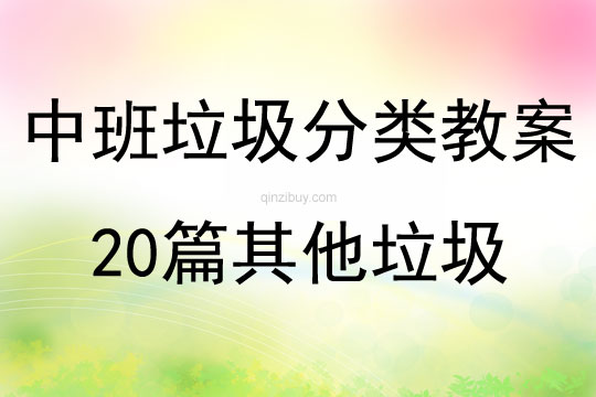 中班垃圾分類教案20篇其他垃圾