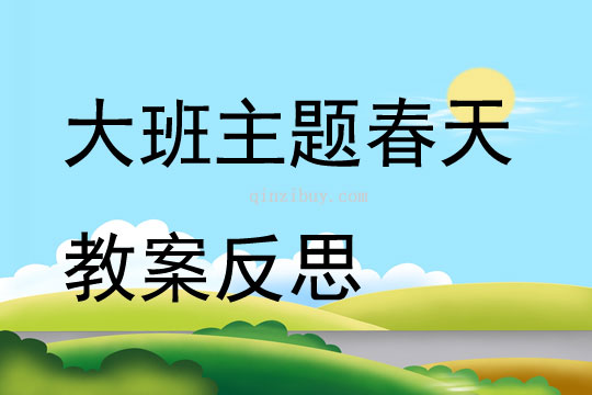 大班主題春天教案反思
