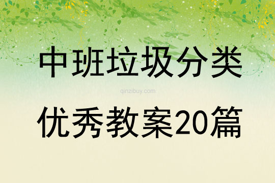 中班垃圾分類優(yōu)秀教案20篇