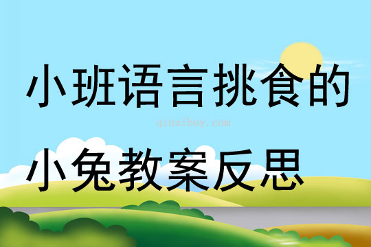 小班語言挑食的小兔教案反思