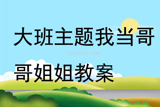 大班主題我當(dāng)哥哥姐姐教案