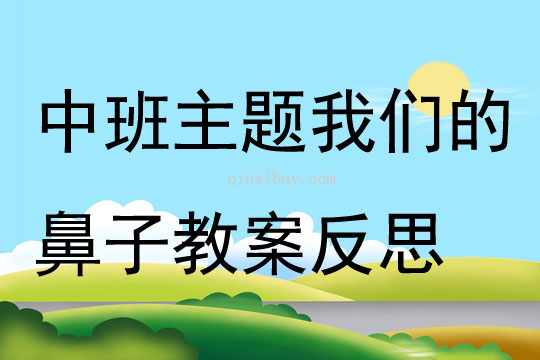 中班主題我們的鼻子教案反思