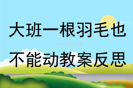 大班語言一根羽毛也不能動(dòng)教案反思