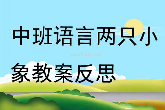 中班語言兩只小象教案反思