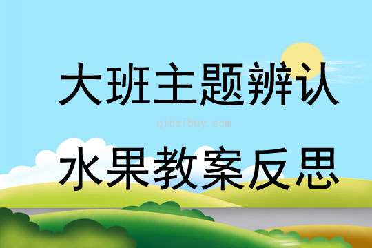 大班主題辨認水果教案反思