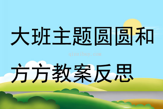 大班主題圓圓和方方教案反思