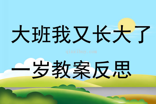 大班語言我又長大了一歲教案反思