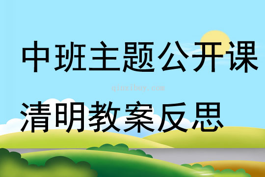 中班主題公開課清明教案反思