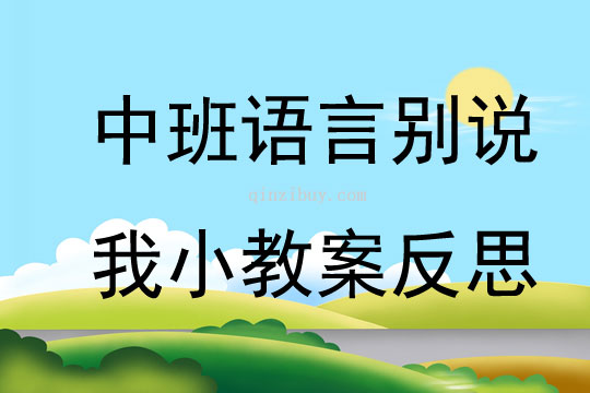 幼兒園中班語言別說我小教案反思