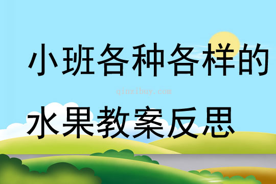 小班主題各種各樣的水果教案反思