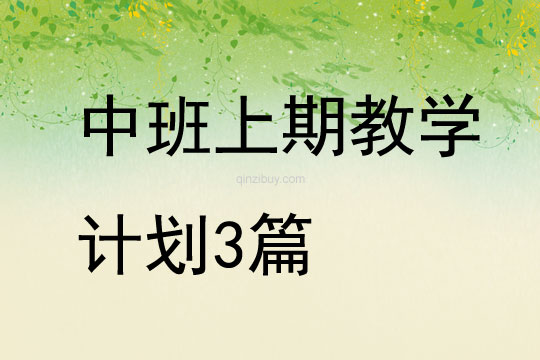 中班上期教學計劃3篇